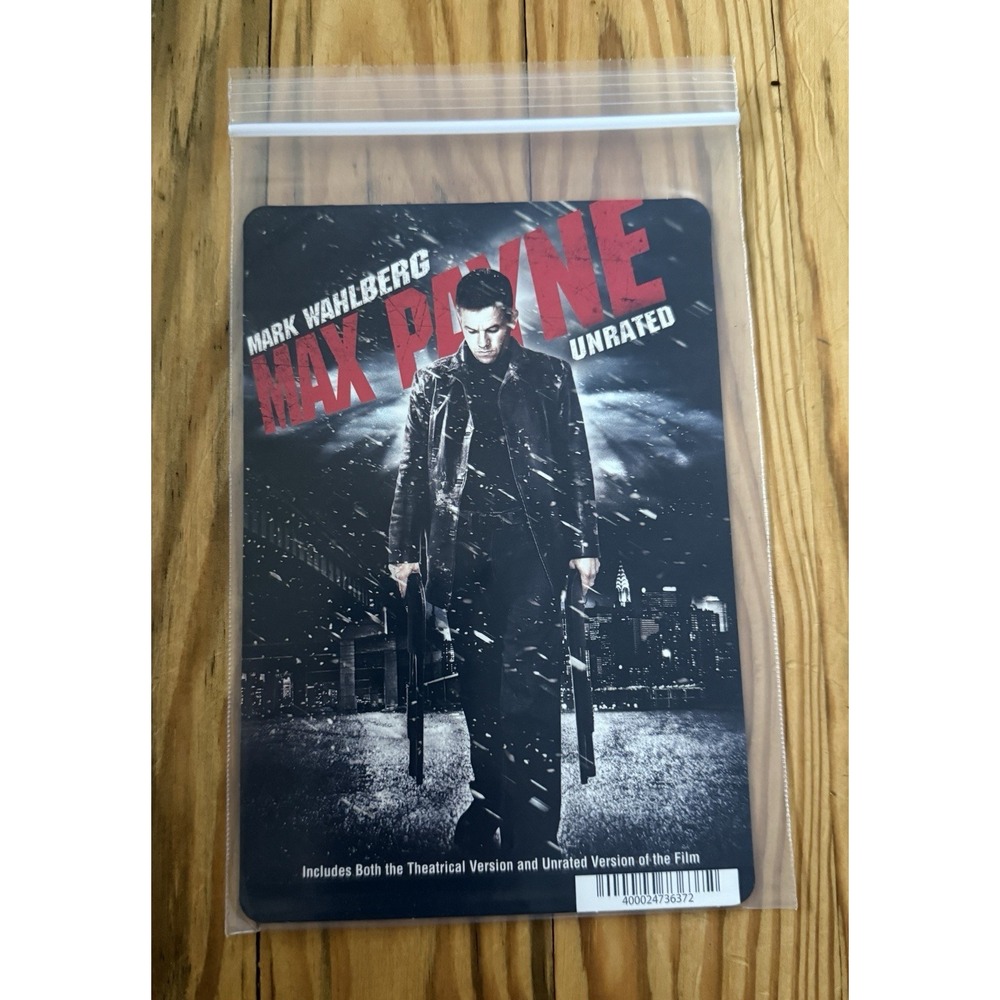 MAX PAYNE - MARK WAHLBERG - BLOCKBUSTER VIDEO BACKER CARD 5"X8" - NO MOVIE